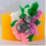 Мышка в цветах 3D, форма для мыла силиконовая, 1 шт.