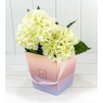 Коробка "Ваза для цветов" 17*17*18 с ручками "Flowers" Градиент Розовый/Сиреневый 1 шт.