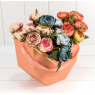 Коробка "Ваза для цветов" 22,5*14*20,5 "Just for you" Персиковы  1 шт.