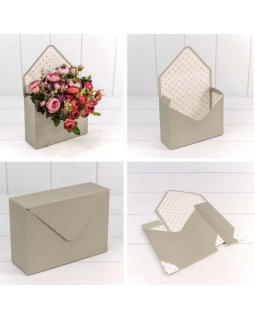 Коробка "Конверт" 20*30*7 сборная "Полоска" Серый 1 шт.-foto2