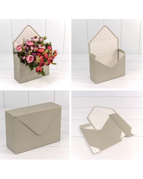 Коробка "Конверт" 20*30*7 сборная "Полоска" Серый 1 шт.-foto2