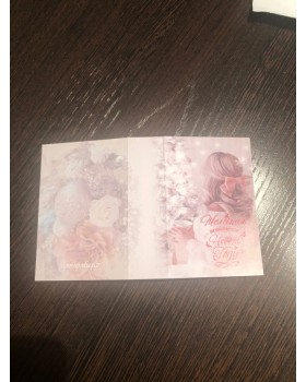 Открытка "Желания исполнятся в новом году" девочка с бынтиком  лицевая сторона 6,8*10 1 шт.-foto2