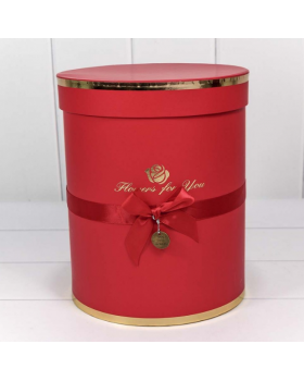 Коробка Цилиндр 21*25,5 "Flowers for you" Красный 720950/3