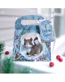 Бирка фигурная "С Новым Годом. Шишки и ягоды. Акварельный лес" 10 шт.-foto2