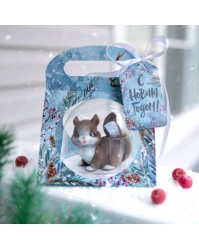 Бирка фигурная "С Новым Годом. Шишки и ягоды. Акварельный лес" 10 шт.-foto2