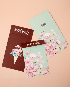 Клапан картонный "Ручная работа. Весенние цветы" 5 шт.-foto2