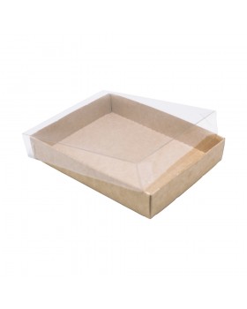 Упаковка для конфет бумажная с прозрачной крышкой 140x105x25 мм-foto2