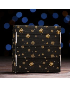 Подарочная коробка сборная с окном "Снегапад", 11,5 х 11,5 х 3 см 7118236-foto2