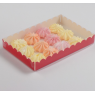 Коробочка для печенья с PVC крышкой, красная, 22 х 15 х 3 см 4432274