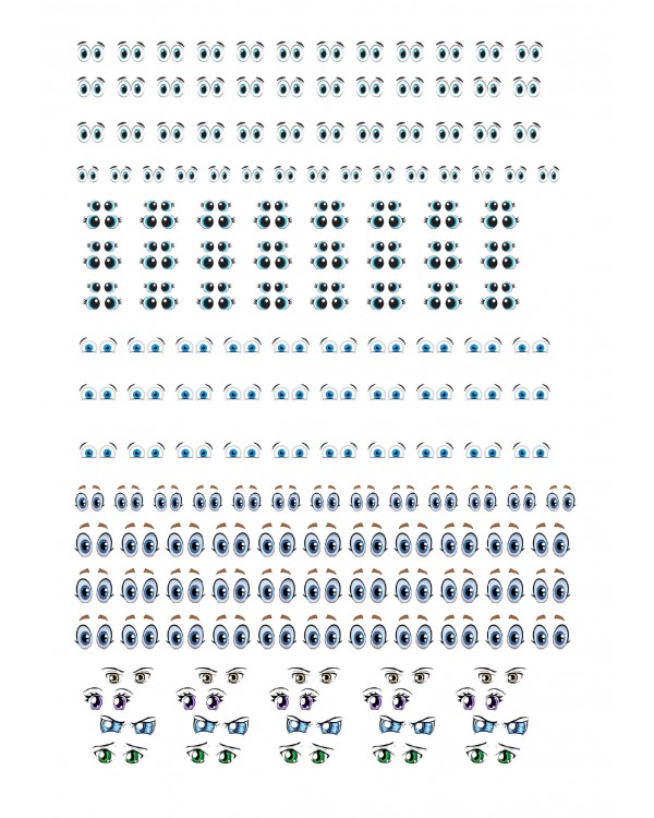 100 Наклейка Глаза 1 (А4)