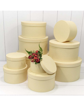 Коробка Круглая 35*17,3 из дизайнерской бумаги Бежевый 721813/0030-foto2