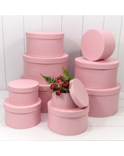 Коробка Круглая 35*17,3 из дизайнерской бумаги Розовый 721813/0020-foto2