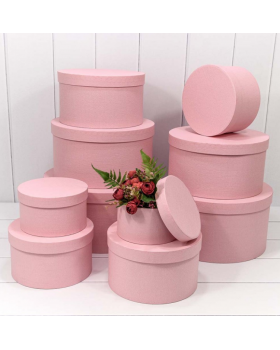 Коробка Круглая 35*17,3 из дизайнерской бумаги Розовый 721813/0020-foto2