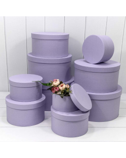 Коробка Круглая 19*10,8 из дизайнерской бумаги Сиреневый 721813/0031-foto2