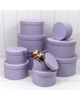 Коробка Круглая 19*10,8 из дизайнерской бумаги Сиреневый 721813/0031-foto2