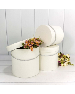 Коробка Цилиндр 19,5*19 из дизайнерской бумаги Белый 7201000/426-foto2