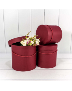 Коробка Цилиндр 17,5*17 из дизайнерской бумаги Бордовый 7201000/427-foto2