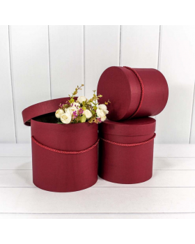 Коробка Цилиндр 15,5*15 из дизайнерской бумаги Бордовый 7201000/427-foto2