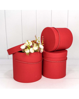 Коробка Цилиндр 19,5*19 из дизайнерской бумаги Красный 7201000/420-foto2