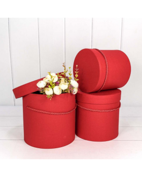 Коробка Цилиндр 15,5*15 из дизайнерской бумаги Красный 7201000/420-foto2