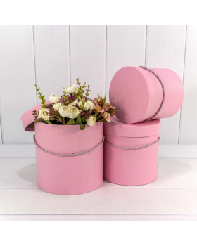 Коробка Цилиндр 15,5*15 из дизайнерской бумаги Розовый 7201000/423-foto2
