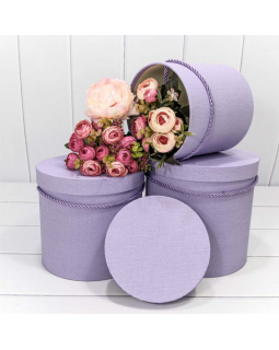Коробка Цилиндр 19,5*19 из дизайнерской бумаги Сиреневый 7201000/422-foto2