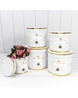 Коробка Цилиндр 22,5*19,5 "Flowers for you" Белый 7215009/04170-foto2
