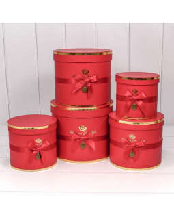 Коробка Цилиндр 14,5*13,5 "Flowers for you" Красный 7215009/1535-foto2