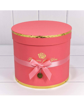 Коробка Цилиндр 20,5*18 "Flowers for you" Пурпурно-розовый 7215009/1910