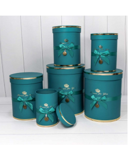 Коробка Цилиндр 19*23,5 "Flowers for you" Тёмно-бирюзовый 720950/2-foto2