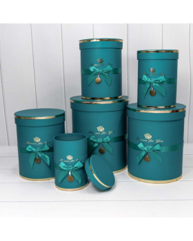 Коробка Цилиндр 19*23,5 "Flowers for you" Тёмно-бирюзовый 720950/2-foto2