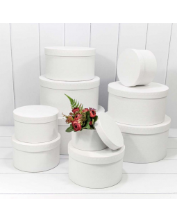 Коробка Круглая 19*10,8 из дизайнерской бумаги Белый 721813/0033-foto2