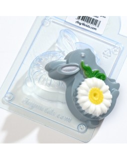 Зайка с цветком форма пластиковая АМ-foto2