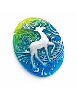 Олень на морозном узоре форма пластиковая АМ-foto2