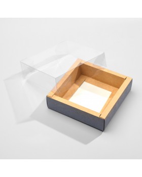 Коробка самосборная с прозрачной крышкой 10,5*10,5*3,5 см АМ-foto2