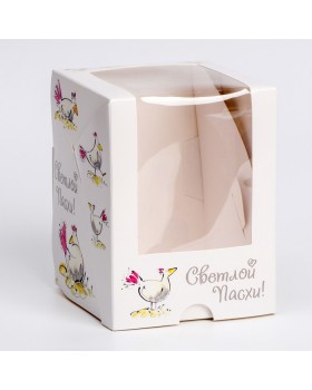 Пасхальная коробочка с окном "Курочка", 12,5 х 9,5 х 9,5 см 7575810
