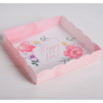 Коробка для кондитерских изделий с PVC-крышкой Happy time, 15 × 15 × 3 см 4711891