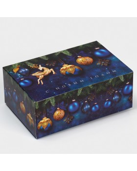 Коробка сборная «Новогодние шары», 18 х 12 х 7 см  9076768
