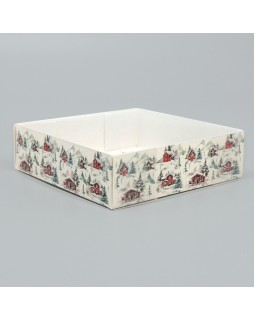 Коробка для макарун «С Новым годом!», акварельный рисунок, 12 × 12 × 3 см-foto2