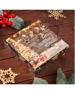 Коробка для печенья "Новогодние украшения", 12 х 12 х 3 см-foto2