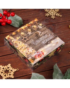 Коробка для печенья "Новогодние украшения", 12 х 12 х 3 см-foto2