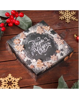Коробка для печенья "Новогодние чудеса", 12 х 12 х 3 см-foto2