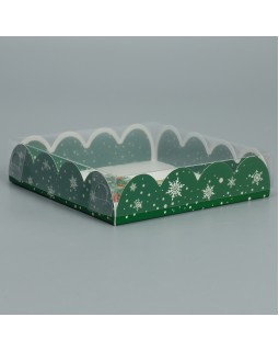 Коробка для кондитерских изделий с PVC крышкой «Зайчики», 13 × 13 × 3 см-foto2