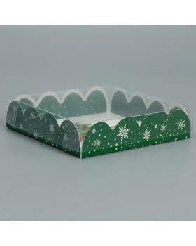 Коробка для кондитерских изделий с PVC крышкой «Зайчики», 13 × 13 × 3 см-foto2