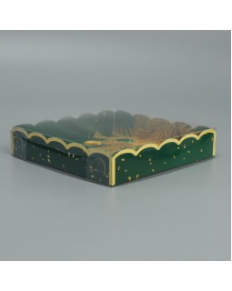 Коробка для кондитерских изделий с PVC крышкой «Волшебного нового года», 15 × 15 × 3 см-foto2