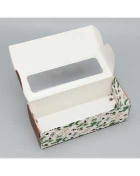 Коробка для кондитерских изделий с окном «Счастья в новом году», 26 х 10 х 8 см-foto2