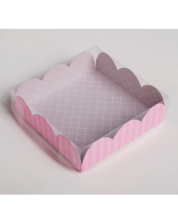 Коробка для кондитерских изделий с PVC-крышкой «8 Марта», 10,5 × 10,5 × 3 см-foto2
