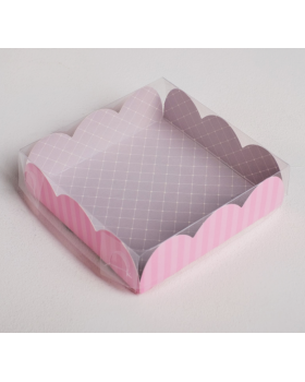 Коробка для кондитерских изделий с PVC-крышкой «8 Марта», 10,5 × 10,5 × 3 см-foto2