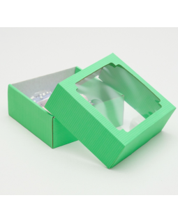 Коробка сборная, крышка-дно, с окном, мятная, 14,5 х 14,5 х 6 см-foto2