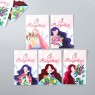 Бирка картон "Девушка с букетом" набор 10 шт (5 видов) 4х6 см